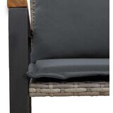  Klupa s jastukom Siva i tamno siva 115 x 65 x 72 cm Ratan | shoptok.hr
