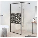  Pregrada za tuš 100 x 195 cm staklo ESG s uzorkom kamena crna | shoptok.hr