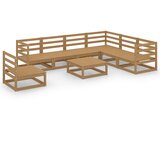 Maison Chic Seti vrtnega pohištva - Vrtna garnitura - Vrtni pohištvo set 8-delna medeno rjava trdna borovina, (21803644) | Shoptok.si