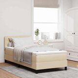  Postelja boxspring z vzmetnico krema 80 x 200 cm blago, (5000023008) Cene