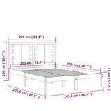  Okvir za krevet od masivne borovine crni 200 x 200 cm | shoptok.hr