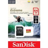San Disk Extreme microSDXC 64GB for Action Cams and Drones + SD Adapter 170MB/s & 80MB/s A2 C10 V30 UHS-I U3 | Shoptok.si