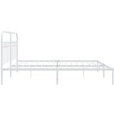 Metalni okvir za krevet s uzglavljem bijeli 193x203 cm | shoptok.hr