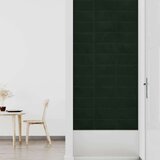 vidaXL Stenski paneli 12 kosov temno zeleni 30x15 cm žamet 0,54 m² | Shoptok.si