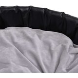 vidaXL Krevet za pse crno-sivi 90 x 79 x 20 cm od pliša i umjetne kože | shoptok.hr
