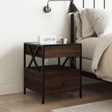  Noćni ormarić s beskonačnim LED boja smeđeg hrasta 40x40x51 cm | Eponuda.com