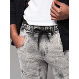 Ombre Men's denim jogger pants with rips and zippers - gray | Eponuda.ba
