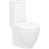 Keramička Keramična WC školjka okrogla pretok vode spodaj bela