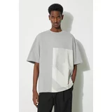 A-COLD-WALL* Bombažna kratka majica Strand T-Shirt moški, siva barva, ACWMTS189