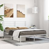 vidaXL Metalni okvir za krevet s uzglavljem bijeli 135x190 cm | shoptok.hr
