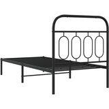  Metalni okvir za krevet s uzglavljem crni 90x190 cm | shoptok.hr