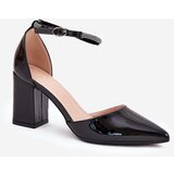 Boto Lacquered Pumps With Pointed Toes On A Heel Black Nossabel | Shoptok.si
