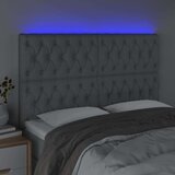 vidaXL LED posteljno vzglavje svetlo sivo 144x7x118/128 cm blago | Shoptok.si