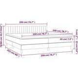  S oprugama i madracem crni 200x200 cm baršunasti | shoptok.hr