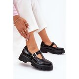 Boto Lacquered Women's Loafers With Buckle On Platform And Flat Heel Black Venda | ePonuda.com