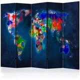  Paravan u 5 dijelova - Room divider – Colorful map 225x172 | shoptok.hr