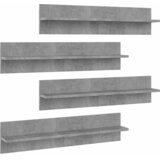  Zidne police 4 kom siva boja betona 80x11,5x18 cm od iverice | shoptok.hr