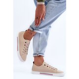 EVENTO Women's Leather Sport Shoes Beige Mossaia | Shoptok.si
