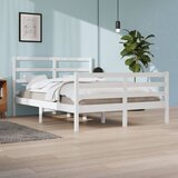 Maison Chic Posteljni okvir - Dvoposteljna postelja - Zakonska postelja bel iz trdne borovine 140x200 cm-J10030, (21772498) | Shoptok.si