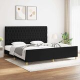  Za krevet s uzglavljem crni 200 x 200 cm od tkanine Cijene