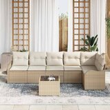  Sjedeća garnitura za vrt 7 kom. Smeđa poliratan Bež 287,5 x 122,5 x 69 cm | shoptok.hr