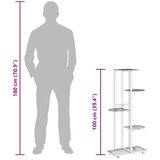  Stalak za cvijeće s 5 katova 44 x 23 x 100 cm bijeli željezni | shoptok.hr