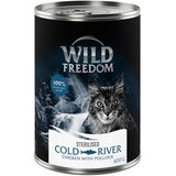 Wild Freedom Adult Sterilised 6 x 400 g - receptura brez žitaric - Cold River Sterilised - piščanec z morskim lososom | shoptok.hr