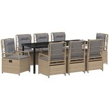 vidaXL set od 9 vrtnih stolova Bež Poli Ratan | shoptok.hr