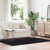 vidaXL Čupavi tepih s visokim vlaknima crni 130x200 cm poliester Cijene