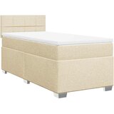  Krevet s oprugama i madracem krem 90 x 190 cm od tkanine | shoptok.hr