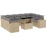 vidaXL 10-dijelni set vrtnih sofa s jastucima bež od poliratana | shoptok.hr
