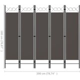 Sobna pregrada s 5 panela antracit 200 x 180 cm | Eponuda.com