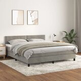  Box spring postelja z vzmetnico svetlo siva 180x200 cm žamet, (20902287) | Shoptok.si