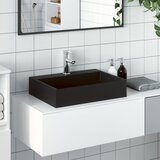  Umivaonik od lijevanih minerala i mramora 50x38x11 cm mat crni | shoptok.hr