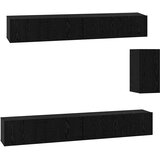 TV Kabinet za Zid 3 pcs 100 x 30 x 30 cm Crni hrast | shoptok.hr