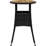  Vrtni stol Ø 60 x 75 cm od bagremovog drva i poliratana crni | shoptok.hr
