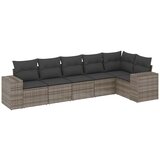  6-dijelni set vrtnih sofa od poliratana s jastucima sivi | shoptok.hr