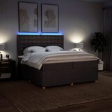  Krevet s oprugama i madracem tamnosmeđi 200x200 cm od tkanine | shoptok.hr