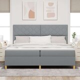  Krevet s box springom i madracem svjetlosive boje 200x200 cm | shoptok.hr