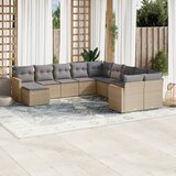  11-dijelni set vrtnih sofa s jastucima bež od poliratana | shoptok.hr