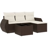 5-dijelni set vrtnih sofa s jastucima poliratan smeđi | shoptok.hr