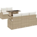 vidaXL set vrtne sofe od 6 dijelova s jastučićima bež poli ratan | shoptok.hr