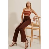 Trend Alaçatı Stili Pants - Brown - Slim Cene