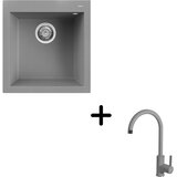  Sudoper Elleci Quadra 102 + slavina C01 Cemento | shoptok.hr