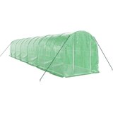  Rastlinjak z jeklenim ogrodjem zelen 24 m² 12x2x2 m | Shoptok.si