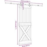 vidaXL Klizna vrata s priborom za montažu 70 x 210 cm masivna borovina | shoptok.hr