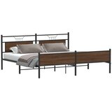  Metalni okvir kreveta bez madraca smeđa boja hrasta 193x201 cm | Eponuda.ba