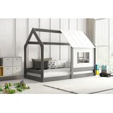  Drveni dječji krevet House s prozorom - 160x80 cm - grafit | shoptok.hr