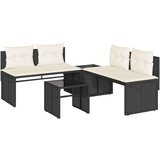  4-dijelni set vrtnih sofa od poliratana s jastucima crni | shoptok.hr
