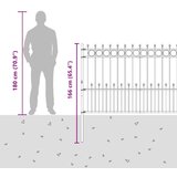  Spike obroč ograje Črna 200 x 130 cm Prašno lakirano jeklo, (5000157810) | Shoptok.si